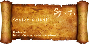 Szeicz Anikó névjegykártya