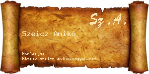 Szeicz Anikó névjegykártya